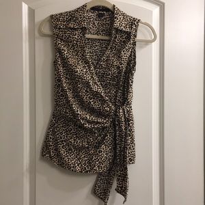 Express Animal print wrap shirt -size small